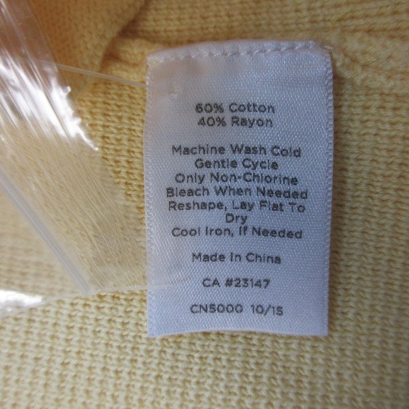 Talbots Knit Blazer Jacket Woman 3X Butter Yellow Cotton Cardigan Preppy 960 - Picture 4 of 10